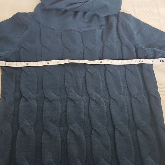 Suzy Shier Knitted Turtle Neck Long Sleeves Sweater XS Blue - Picture 9 of 16